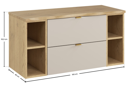 Set Mobilier Baie Dalia Cashmere 100 cm, cu blat, Stejar Cremona, Cașmir Mat - COMAD [2]