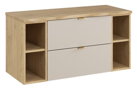 Promotii - Set Mobilier Baie Dalia Cashmere 100 cm, cu blat, Stejar Cremona, Cașmir Mat - COMAD