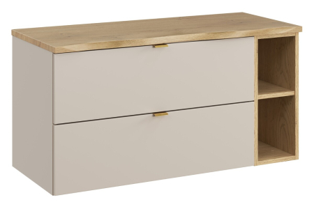 Promotii - Set Mobilier Baie Dalia Cashmere 100 cm, cu blat, Stejar Cremona, Cașmir Mat - COMAD