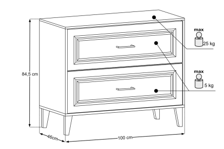 Set mobilier 100 cm cu blat Dorothy Ristretto SET-DOR B 100CM COMAD [2]