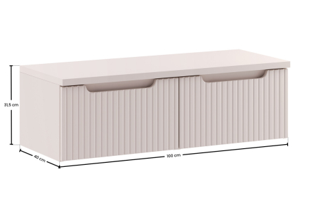 Set Mobilier Baie Nova Cashmere 100 cm, cu Blat, Cașmir Mat - COMAD [2]