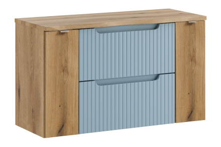 Promotii - Set Mobilier Baie Nova Denim 100 cm, cu Blat, Denim - COMAD