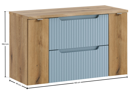 Set Mobilier Baie Nova Denim 100 cm, cu Blat, Denim - COMAD [2]