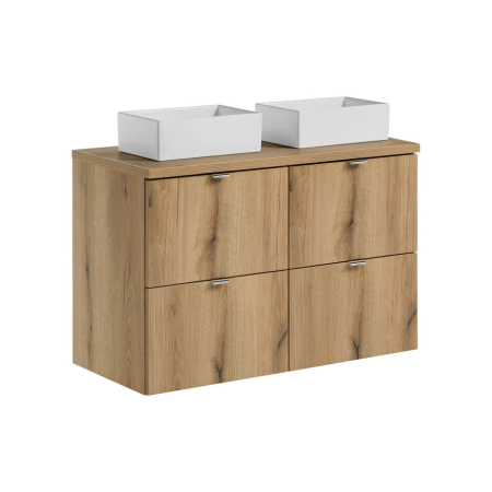 Set mobilier 100 cm cu blat și 2 lavoare de blat Gaja Nova Oak COMAD SET-NOA B OAK 100CM S UN GAJA SW [0]
