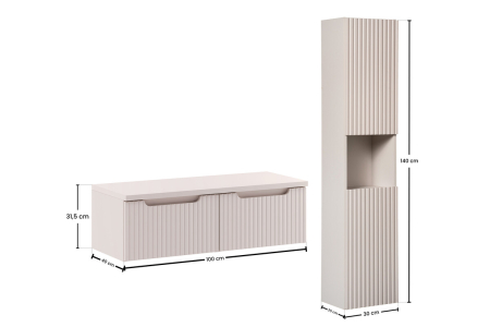 Set mobilier 100 cm cu blat și dulap înalt Nova Cashmere COMAD SET-NOC B CASHMERE 100CM 1S HCLB [2]