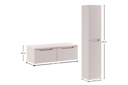 Set mobilier 100 cm cu blat și dulap înalt Nova Cashmere COMAD SET-NOCBCASHMERE100CM1SHCLBCLB [2]