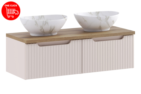 Set Mobilier Nova Cashmere 100 cm, cu Blat și Lavoar pe Blat, Cașmir Mat - COMAD [1]