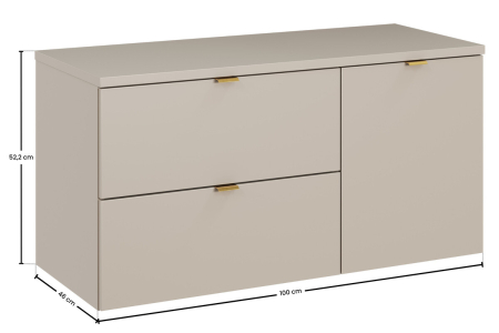 Set mobilier 100 cm cu blat și un dulap cu coș de rufe Dalia Cashmere COMAD SET-DC B 100CM LB [3]