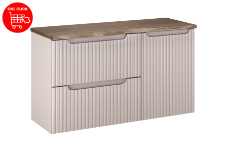 Set Mobilier Nova Cashmere 100 cm, cu Blat și Dulap Coș Rufe, Cașmir Mat - COMAD [2]