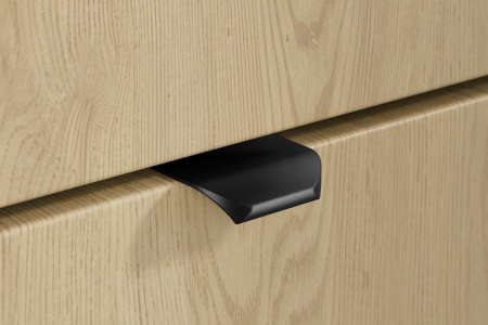 Set Mobilier Baie Ovalia Cremona 100 cm, cu Lavoar, 2 Piese, Stejar Cremona, Negru Mat - COMAD [5]