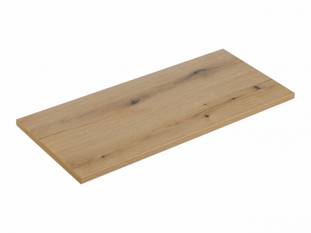 Set mobilier baie 100cm cu blat, 2 lavoare Gaja și dulap înalt Nova Oak [2]