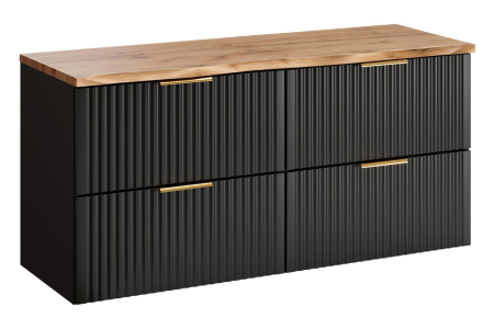 Promotii - Set Mobilier Adel Black 120 cm, cu Blat, Negru Mat - COMAD