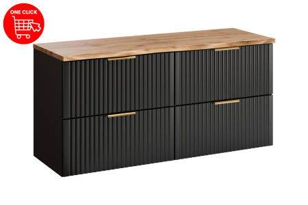 Set Mobilier Adel Black 120 cm, cu Blat, Negru Mat - COMAD [1]