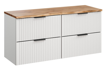 Promotii - Set Mobilier Baie Adel White 120 cm, cu blat, Alb Mat - COMAD