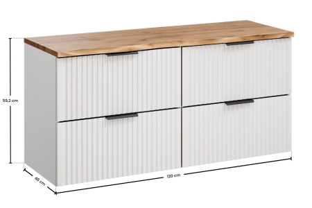 Set Mobilier Baie Adel White 120 cm, cu blat, Alb Mat - COMAD [2]