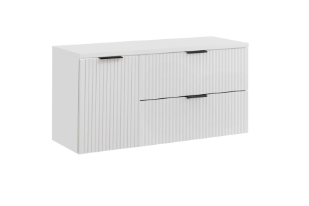 Promotii - Set Mobilier Baie Adel White 120 cm, cu Blat, Alb Mat - COMAD