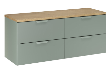 Promotii - Set Mobilier Baie Aster Green 120 cm, cu blat, Verde Mat - COMAD