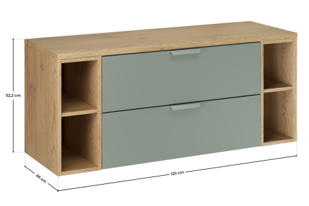 Set Mobilier Baie Aster Green 120 cm, cu blat, Verde Mat - COMAD [2]