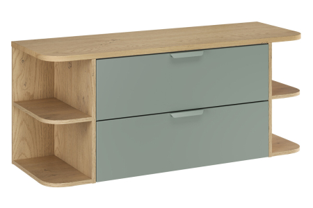 Promotii - Set Mobilier Baie Aster Green 120 cm, cu Blat, Verde Mat - COMAD