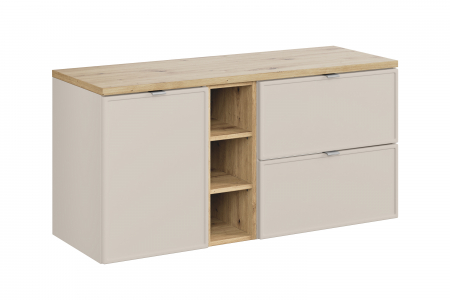 Seturi mobilier baie - Set mobilier baie 120 cm, cu blat, finisaj Bella Cashmere, COMAD