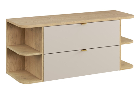 Promotii - Set Mobilier Baie Dalia Cashmere 120 cm, cu blat, Stejar Cremona, Cașmir Mat - COMAD