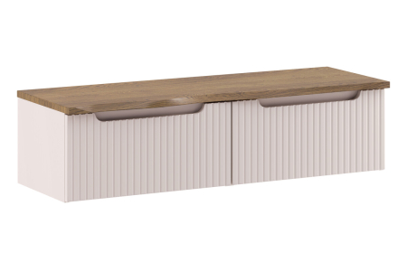 Seturi mobilier baie - Set Mobilier Baie Nova Cashmere 120 cm, cu Blat, Cașmir Mat - COMAD