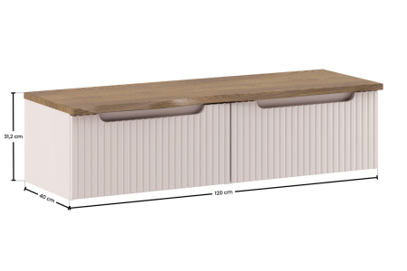 Set Mobilier Baie Nova Cashmere 120 cm, cu Blat, Cașmir Mat - COMAD [2]