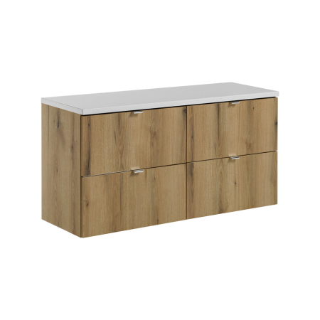 Promotii - Set Mobilier Nova Oak 120 cm, cu Blat, Alb Mat, Stejar Coast Evoke - COMAD
