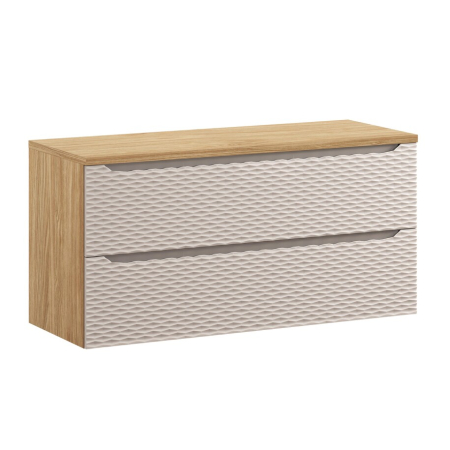 Mobilier Baie - Set Mobilier Baie Ocean Beige 120 cm, cu Blat, Bej, Stejar Uleiat - COMAD