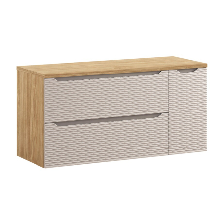 Mobilier Baie - Set Mobilier Baie Ocean Beige 120 cm, cu Blat, Bej, Stejar Uleiat - COMAD