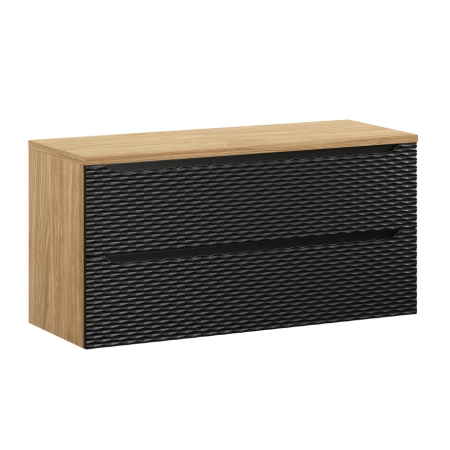 Mobilier Baie - Set Mobilier Ocean Black 120 cm, cu blat, Stejar Uleiat, Negru Mat - COMAD