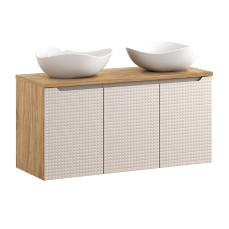 Promotii - Set mobilier 120 cm cu blat și 2 lavoare de blat Cloud Luxor Beige COMAD SET-LXB B 120CM D UN CLOUD