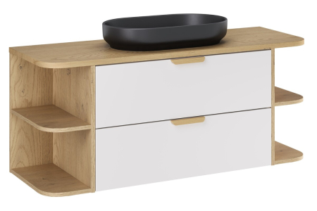 Promotii - Set mobilier 120 cm cu blat și lavoar pe blat River Aster White COMAD SET-ASWBCREMONA120CMUNRIVERVER