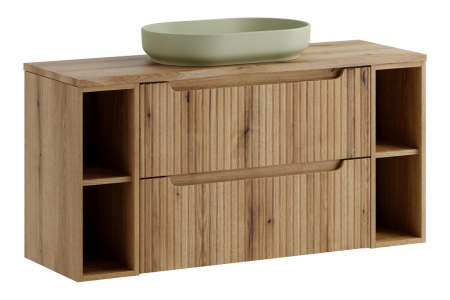 Promotii - Set Mobilier Nova Coast Evoke 120 cm, cu blat și lavoar pe blat River, Stejar - COMAD