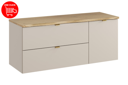 Set mobilier 120 cm cu blat și un dulap cu coș de rufe Dalia Cashmere COMAD SET-DC B NAT CREMONA 120CM LB [2]