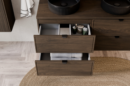 Set Mobilier Baie Terra Villa 80 cm, cu Blat, Nuc Villa - COMAD [5]