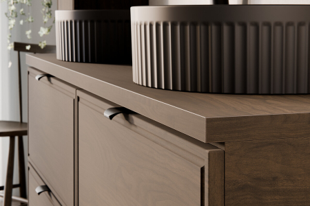 Set Mobilier Baie Terra Villa 80 cm, cu Blat, Nuc Villa - COMAD [6]