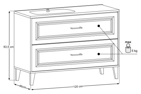 Set mobilier 120 cm cu lavoar GO 2 Dorothy Ristretto SET-DOR 120CM GO2 COMAD [2]