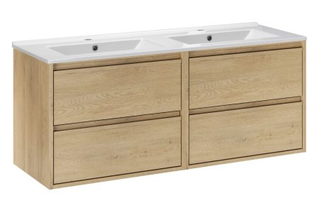 Produse - Set Mobilier Baie Viola Cremona 120 cm, cu lavoar, Stejar Cremona - COMAD