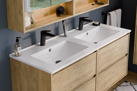 Set Mobilier Viola Villa 120 cm, cu Lavoar Lava, Nuc Villa - COMAD [4]