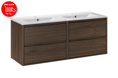 Set Mobilier Viola Villa 120 cm, cu Lavoar Lava, Nuc Villa - COMAD [1]