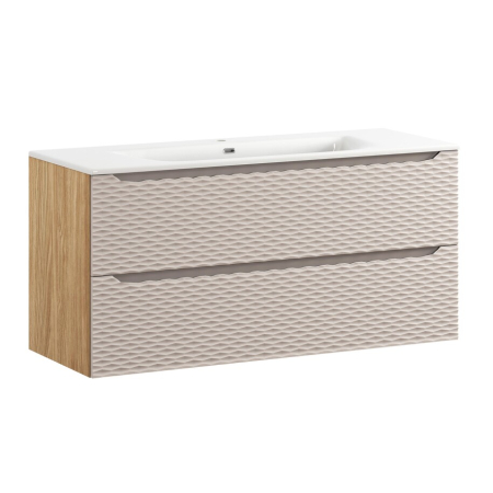 Produse - Set Mobilier Baie Ocean Beige 120 cm, cu lavoar SKY, Bej, Stejar Uleiat - COMAD