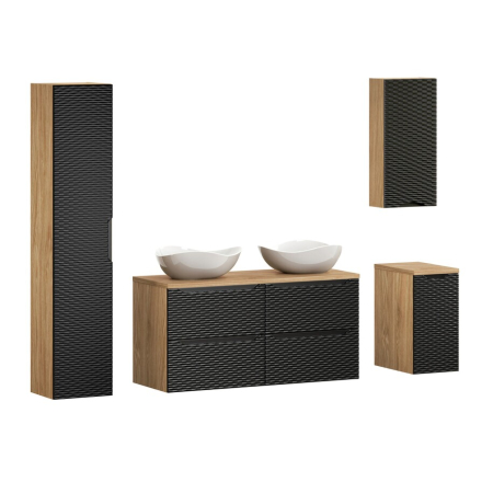 Produse - Set mobilier 120cm cu blat, lavoar pe blat Cloud și coloană Ocean Black COMAD SET-OCBL B 120CM S UN CLOUD HC2D