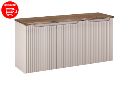 Set Mobilier Baie Nova Cashmere 120 cm, cu Blat și Coș de Rufe, Cașmir Mat - COMAD [2]