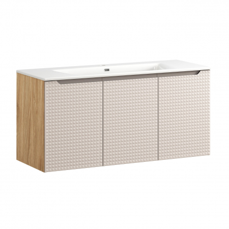 Seturi mobilier baie - Set mobilier baie 120cm cu dulap lavoar SKY Luxor Beige