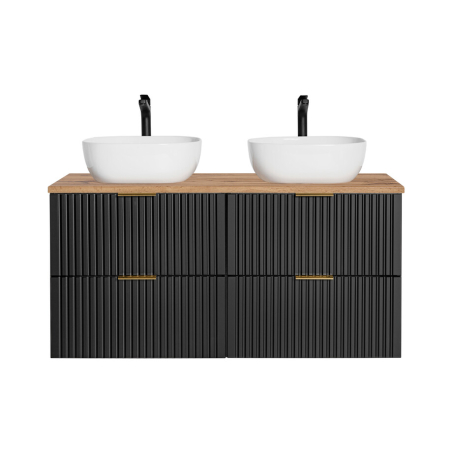 Promotii - Set mobilier 120cm cu lavoare pe blat Adel Black COMAD SET - ADB B 120CM WOTAN UN 6252