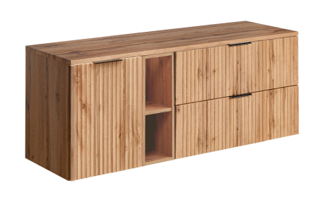 Promotii - Set Mobilier Baie Adel Oak 140 cm, cu Blat, Stejar Wotan - COMAD