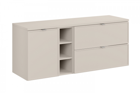Seturi mobilier baie - Set mobilier baie 140cm, finisaj Bella Cashmere, cu blat, COMAD