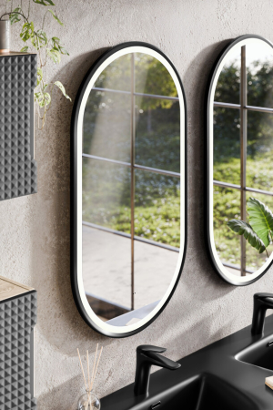 Set Mobilier Baie Adel White 80 cm, cu blat, lavoar pe blat Anna, coloană și oglindă, Alb Mat - COMAD [19]