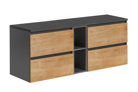 Promotii - Set mobilier 140cm cu blat Monako Grey Oak COMAD SET-MOG B 140CM R